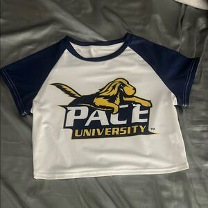 Pace University Navy and White T-Shirt